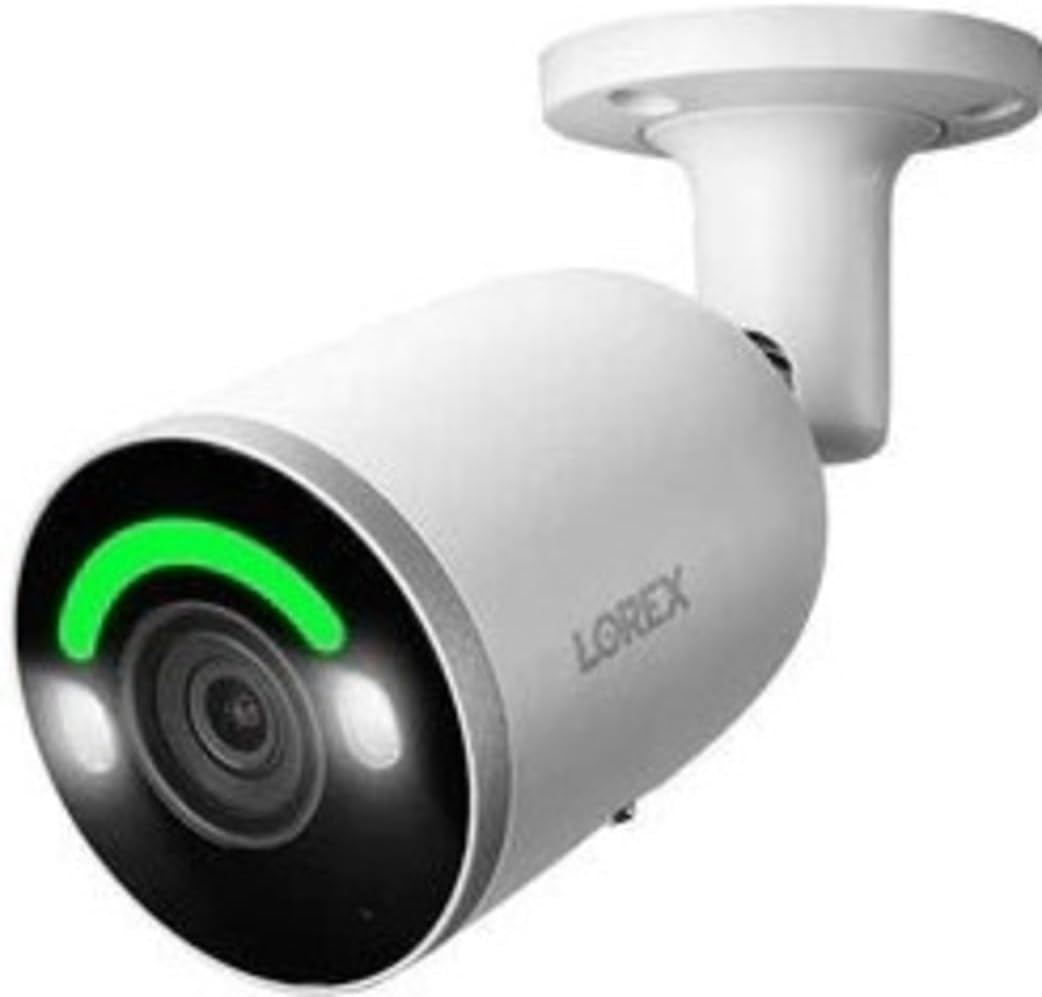 Lorex Fusion 4K 16 Camera Capable 4TB Wired NVR System with Eight Bullet Camera Featuring Smart Security Lighting and 2-Way Audio