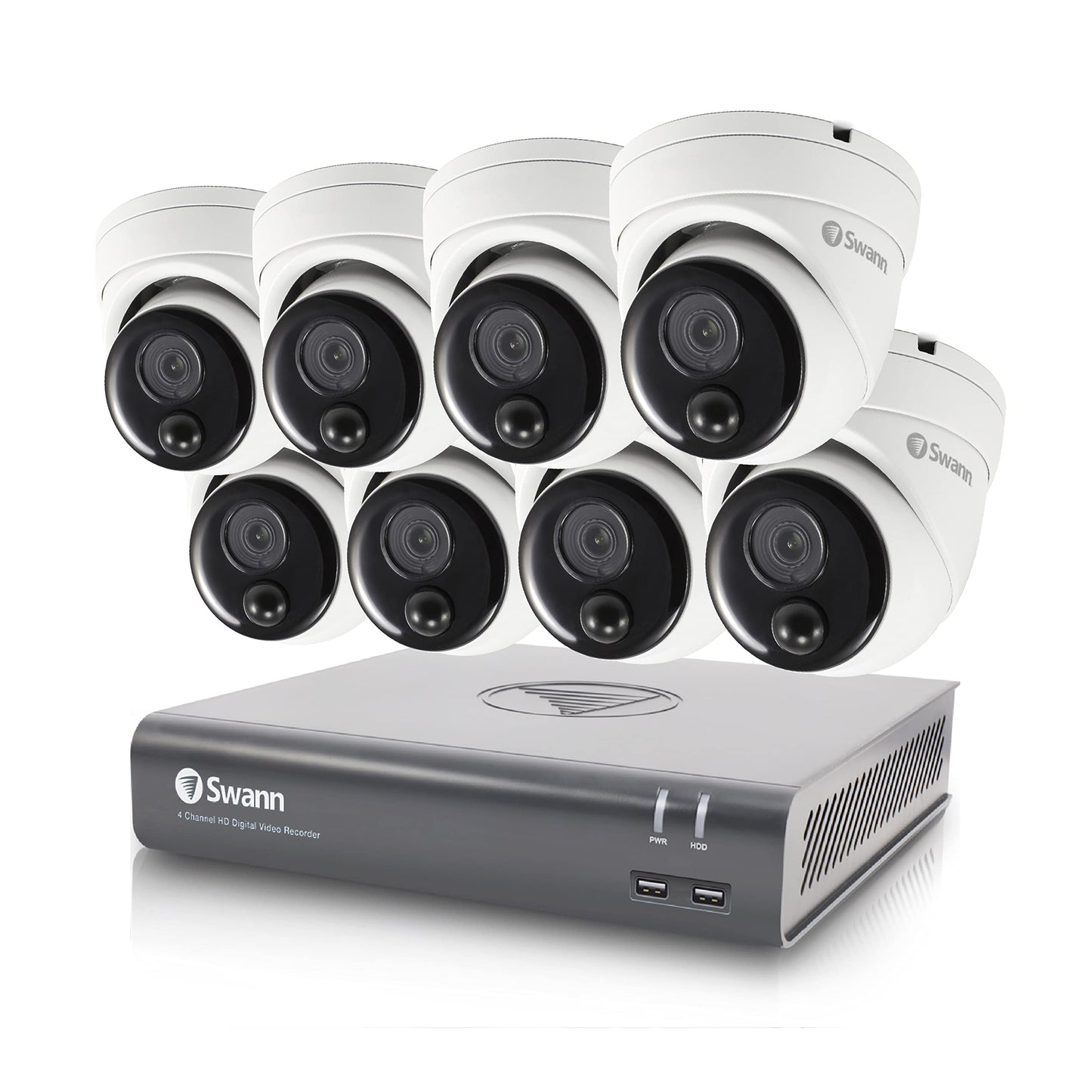 Swann 12MP Security Camera System, 16 Channel NVR with 4TB, 16 IP Cameras Indoor Outdoor Home, 6k Mega HD PoE Wired,Video Analytics, 2-Way Audio, Sirens, Color Night Vision, True Detect, 1690008B8DE